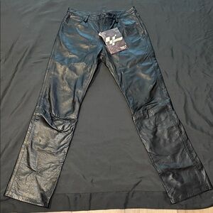 Black Leather Boot Cut Pants